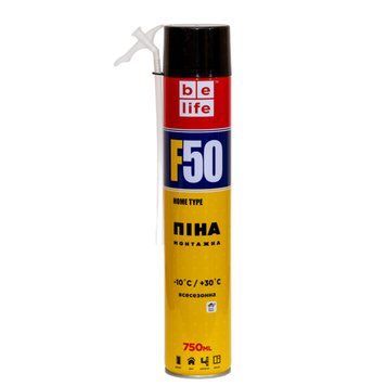 Піна монтажна ПОБУТОВА BeLife, 750мл (вихід 50л) F50 фото