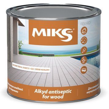 Антисептик алкідний для деревини TM "Мікs color" 2,2 кг 32004507 фото