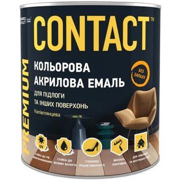 СONTAKT  Емаль акрилова універсальна напівглянсова зелена RAL 6005  0,75л 4823125202724 фото